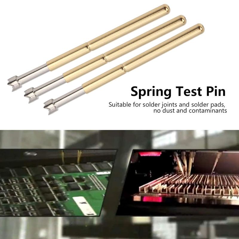 Spring Test Probes, 100Pcs P125-Q High Accuracy Round Pogo Pins for PCB Board Testing Contact